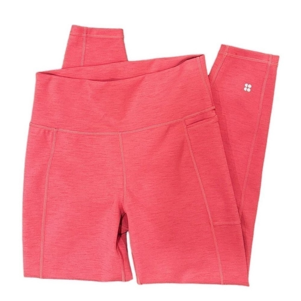 Sweaty Betty Super Power crop Length High Waisted Leggings Pink. Size XXL